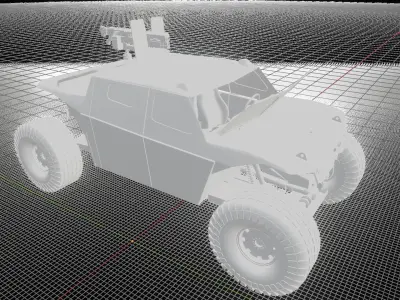 Combat Guard Vehicle 4X4 Blockout with Interior   Free low-poly 3D model