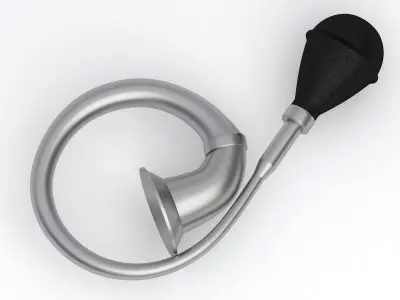 Vintage Vehicle Horn Silver 02 3D model