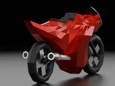 Motorcycle - Stylized - Lowpoly Low-poly 3D model