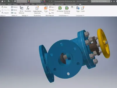 Assembly of Feed Check Valve 3D model