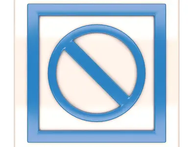 Warning symbol minus Low-poly 3D model