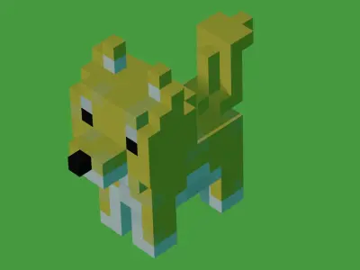 Voxel animals Pack Low-poly 3D model