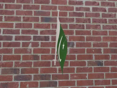 Islamic Republic of Pakistan flag 3D model