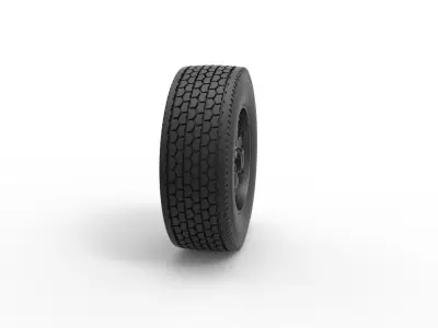 Front float 6 spoke truck wheel Scale 1 to 25 3D print model