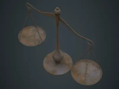 Balance Scale 1D Low-poly 3D model