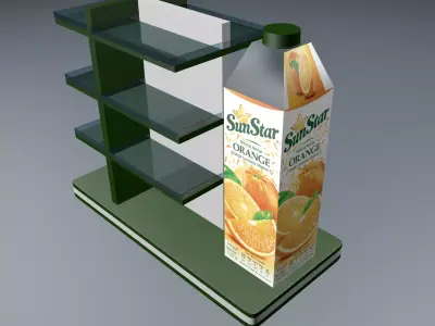 Shelf for orange juice 3D model