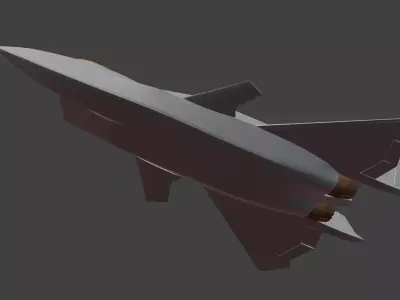 Asymmetrical stealth fighter 3D print model