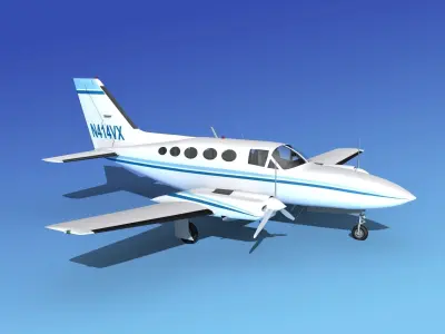 Cessna 414A Chancellor V06 3D model