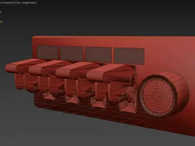 Race Car in dash switches Low-poly 3D model