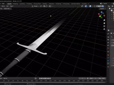 Medieval sword 3D model 3
