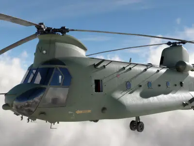 Chinook CH-47 Helicopter Low-poly 3D model