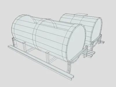 Old Tank Low-poly 3D model