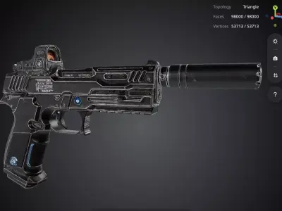 Pistol 3D model 2