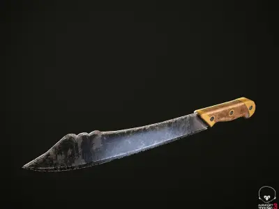 Machetes Set axe Low-poly 3D model