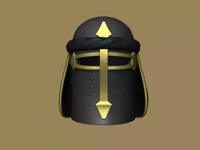 Arab Sugarloaf Helmet - Medieval Character Design Low-poly 3D model