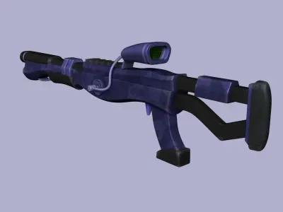 Sci-Fi Blue Camouflage Shotgun - Gun Weaponry Low-poly 3D model