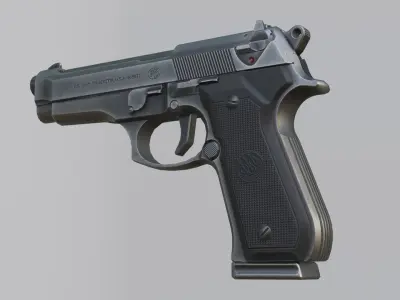 Beretta 92 Weapon Low-poly 3D model