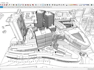 Sketchup Commercial Office Complex 255 3D model