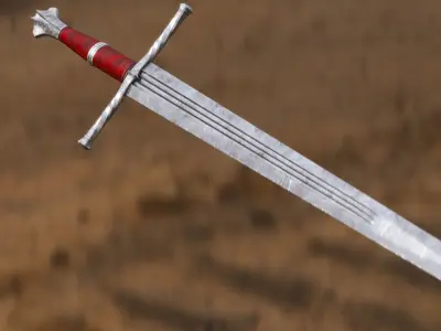 Medieval Sword for Games and Cinematics 01 Low-poly 3D model