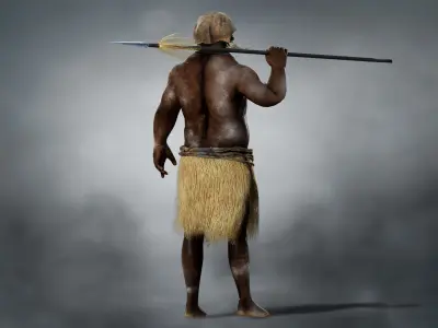 Native Hunter Low-poly 3D model
