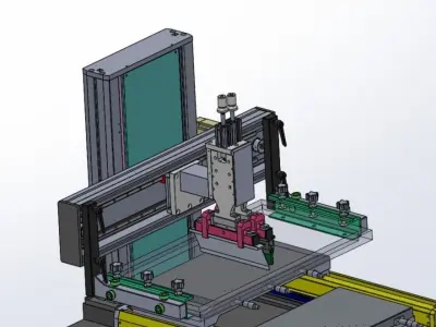 Double platform screen printing machine 3D model