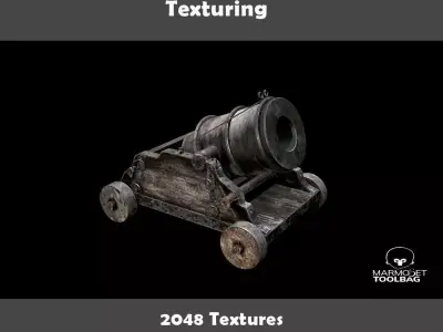 Medieval mortar  Low-poly 3D model Low-poly 3D model
