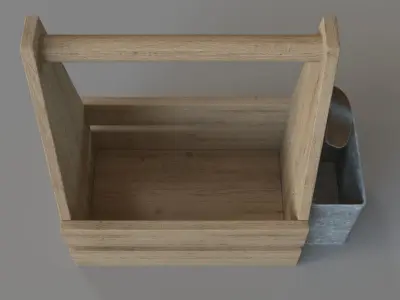 Beverage Solid Wood Crate 3D model