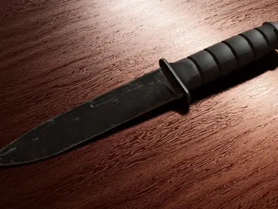 Low Poly combat military knife Low-poly 3D model