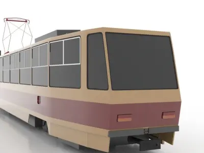 Tatra T5B6 Low Low-poly 3D model
