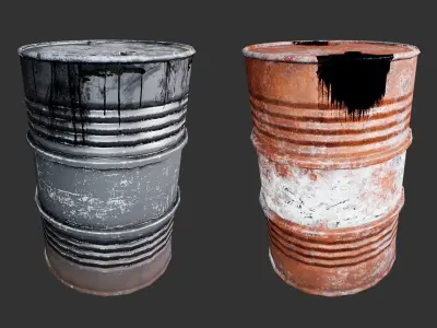 Steel Drum Barrel Low-poly 3D model buy