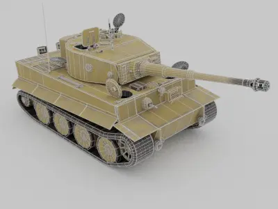 Tiger Ausf  E Heavy Tank Low-poly 3D model