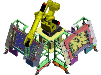 Automated sealing machine for automotive windshields 3D model