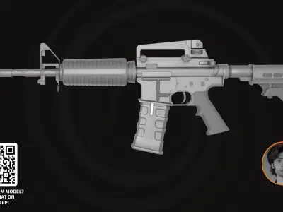 Assault Rifle M4 Tactical - 3D Model Military Firearm 3D model