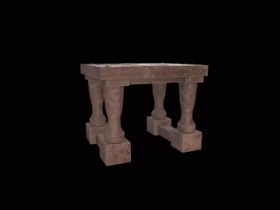  Square Stool Low-poly 3D model