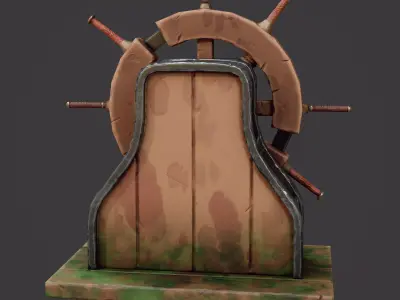 Stylized Ship Wheel Game Ready Model Low-poly 3D model