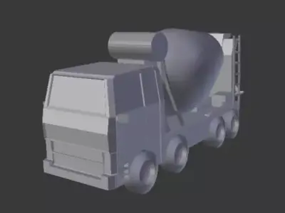 concrete mixer truck Low-poly 3D model from CGTrader