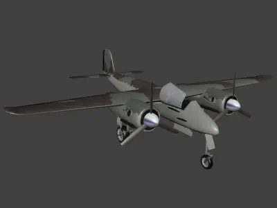 Focke Wulf Ta 154 Low-poly 3D model