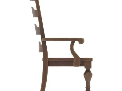 Solid Oak Armchair Low-poly 3D model