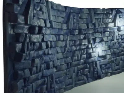 Wall Stylized Low-poly 3D model