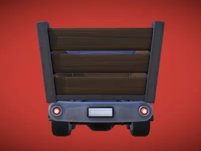 Stylized Trunk Truck Low-poly 3D model