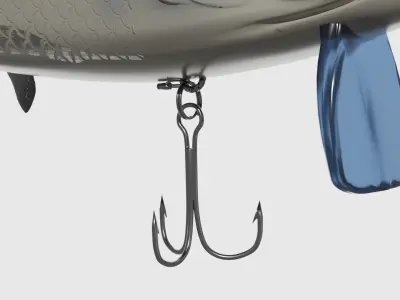 Detailed Fishing Rod Lure Low-poly 3D model