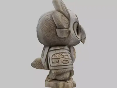 Ancient Owl Idol Low-poly 3D model