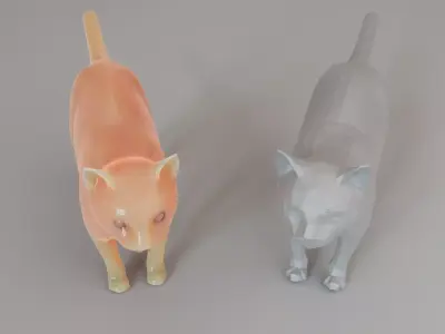 Low Poly Cat Animal  Low-poly 3D model