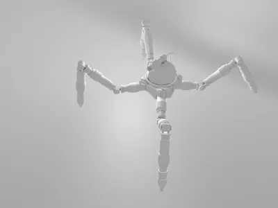 robotic Low-Poly Spider Rigged-Animated model 3D model
