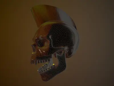 Punk skull vampire Free 3D print model