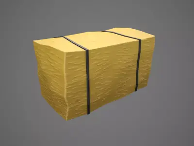 Stylized Hay Bale Low-poly 3D model
