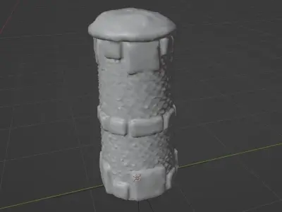 Medieval Stone Pillar - low-poly game-ready model asset Low-poly 3D model