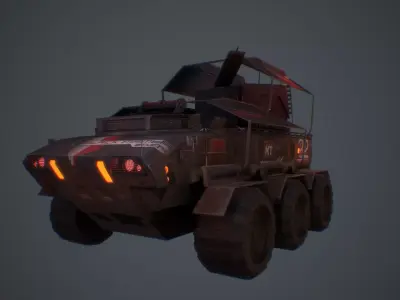 Cyberpunk Military Vehicle Low-poly 3D model