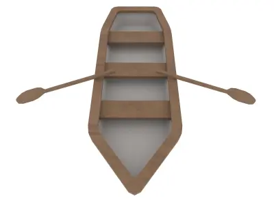 Rowboat canoe Low-poly 3D model