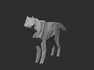 Low poly wolf model 3D model